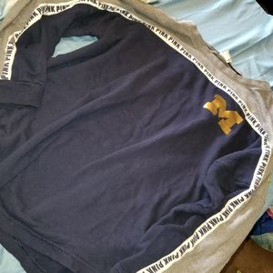 Large womens u of m PINK sweater with bling!